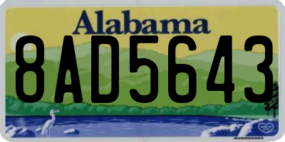 AL license plate 8AD5643
