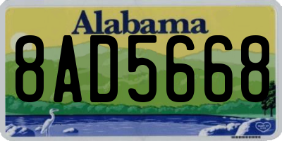AL license plate 8AD5668