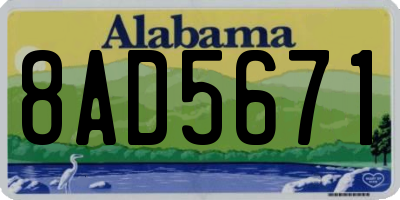 AL license plate 8AD5671