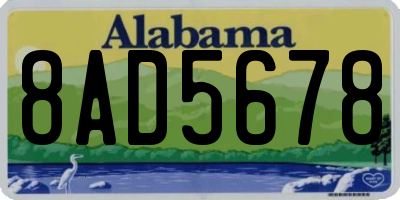 AL license plate 8AD5678