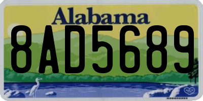 AL license plate 8AD5689
