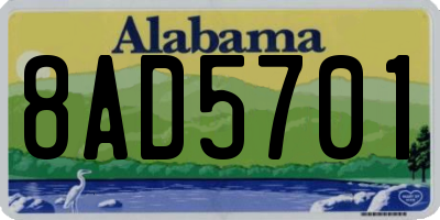 AL license plate 8AD5701