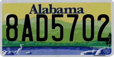 AL license plate 8AD5702