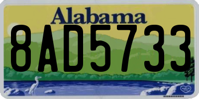 AL license plate 8AD5733
