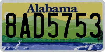 AL license plate 8AD5753