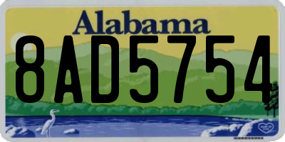 AL license plate 8AD5754