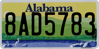 AL license plate 8AD5783