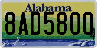 AL license plate 8AD5800