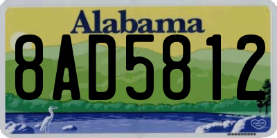 AL license plate 8AD5812