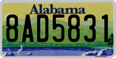 AL license plate 8AD5831