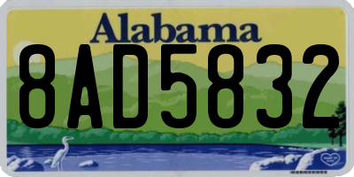 AL license plate 8AD5832