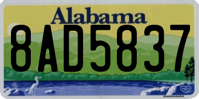 AL license plate 8AD5837