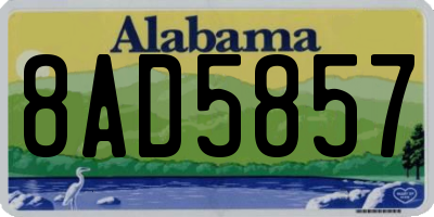 AL license plate 8AD5857