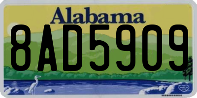 AL license plate 8AD5909