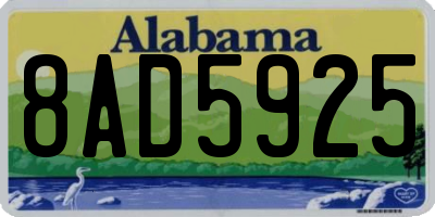 AL license plate 8AD5925