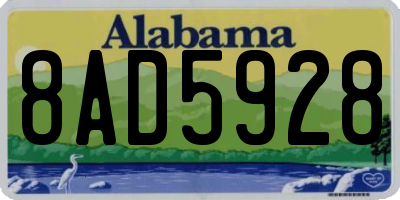 AL license plate 8AD5928