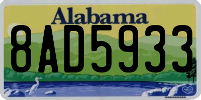 AL license plate 8AD5933