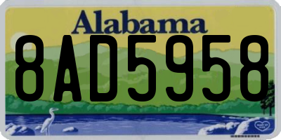AL license plate 8AD5958