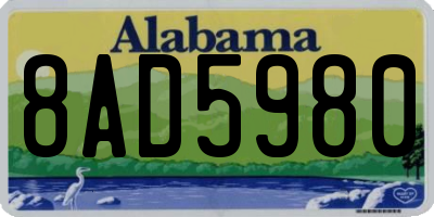 AL license plate 8AD5980