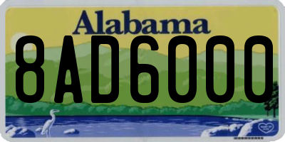 AL license plate 8AD6000