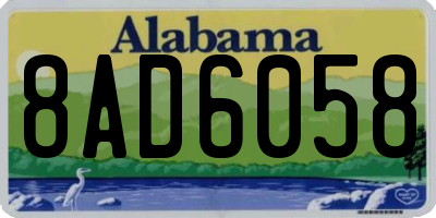 AL license plate 8AD6058