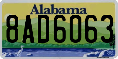 AL license plate 8AD6063