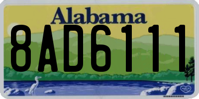 AL license plate 8AD6111
