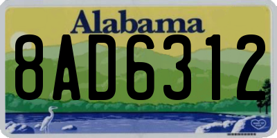 AL license plate 8AD6312