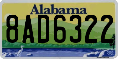 AL license plate 8AD6322