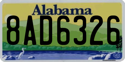 AL license plate 8AD6326