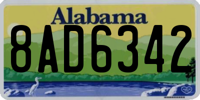 AL license plate 8AD6342