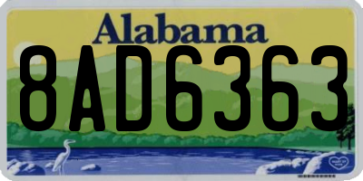AL license plate 8AD6363