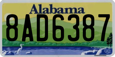 AL license plate 8AD6387
