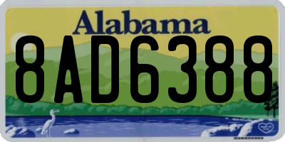 AL license plate 8AD6388