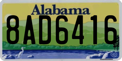 AL license plate 8AD6416