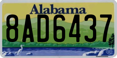 AL license plate 8AD6437