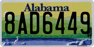 AL license plate 8AD6449