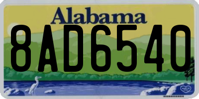 AL license plate 8AD6540