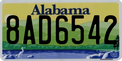 AL license plate 8AD6542