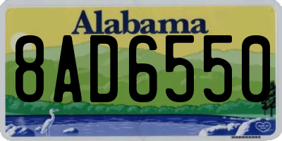 AL license plate 8AD6550