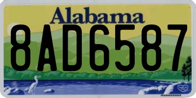 AL license plate 8AD6587