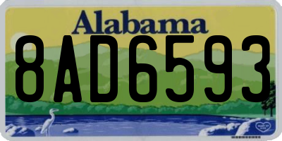 AL license plate 8AD6593