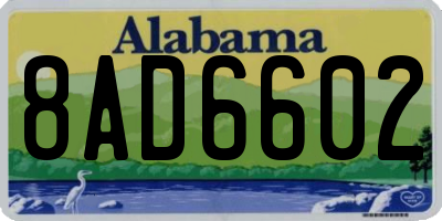 AL license plate 8AD6602
