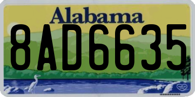 AL license plate 8AD6635