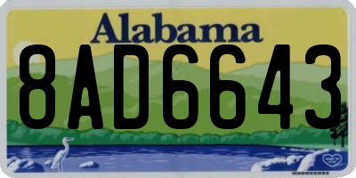 AL license plate 8AD6643
