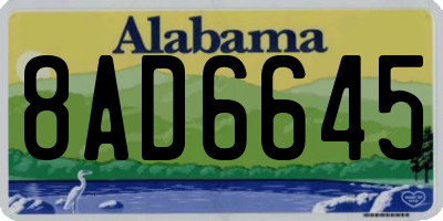 AL license plate 8AD6645