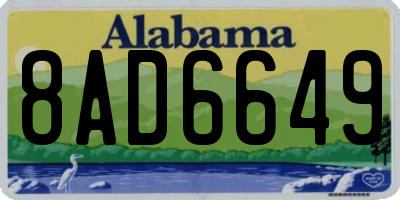 AL license plate 8AD6649