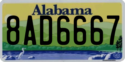 AL license plate 8AD6667