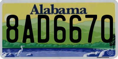 AL license plate 8AD6670