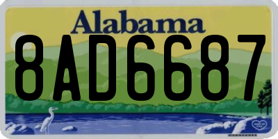 AL license plate 8AD6687